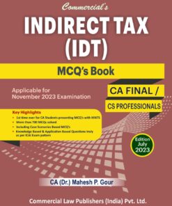 Commercial's Indirect Tax (IDT) MCQs Book by Mahesh Gour for Nov 2023 Exams