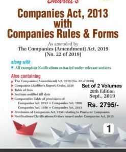 Bharat's Companies Act, 2013 with Companies Rules & Forms (Set of 2 Volume) - 28th Edition September 2019