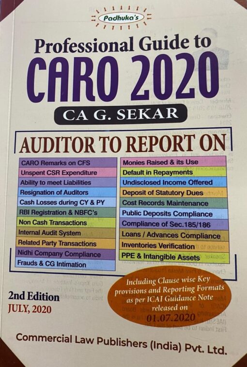 Commercial's Professional Guide to CARO 2020 By G. Sekar, 2nd Edition July 2020