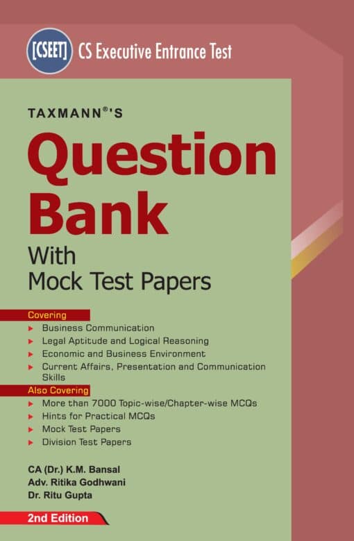 Taxmann's CS Executive Entrance Test | Question Bank by K.M Bansal - 2nd Edition August 2021