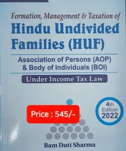 Commercial's Formation, Management & Taxation of Hindu Undivided Families by Ram Dutt Sharma - 4th Edition June 2022