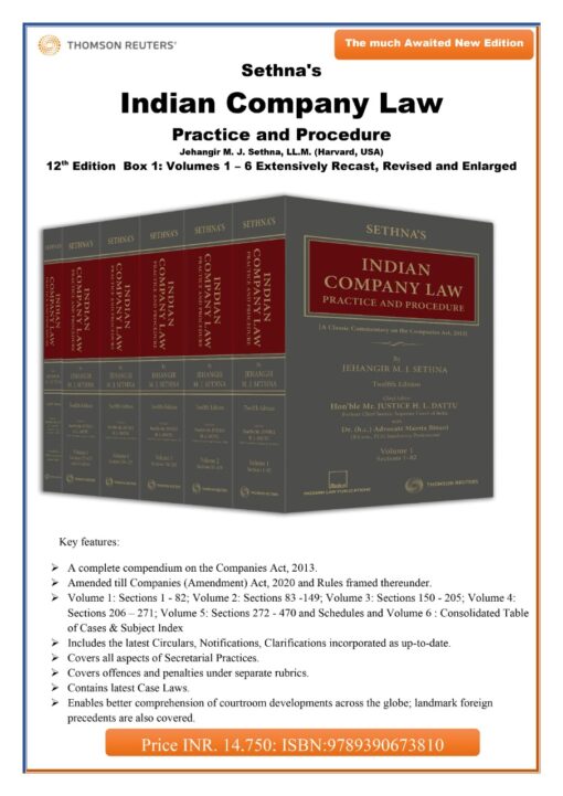 Thomson's Indian Company Law by Jehangir M. J. Sethna - 12th Edition 2021