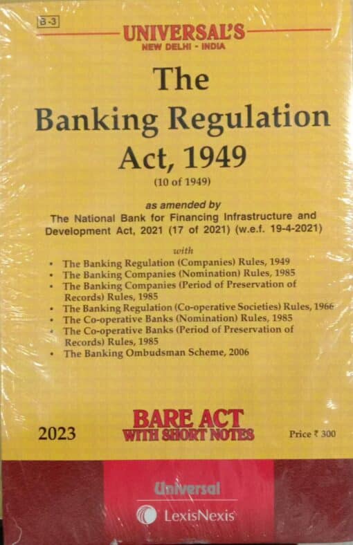 Lexis Nexis’s The Banking Regulation Act, 1949 (Bare Act) - 2023 Edition