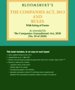 Bloomsbury's The Companies Act, 2013 and Rules With listing of Forms - 6th Edition 2022