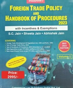 Commercial's Foreign Trade Policy and Handbook of Procedures 2023 by S C Jain - 1st Edition 2023