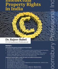 Bloomsbury's Laws relating to Intellectual Property Rights in India by Dr Rajeev Babel - 1st Edition 2022