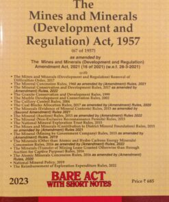 Lexis Nexis’s Mines & Minerals (Development and Regulation) Act, 1957 (Bare Act) - 2023 Edition