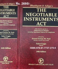Bharat's Negotiable Instruments Act by Bhashyam & Adiga - 24th Edition Reprint with supplement 2023