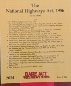 Lexis Nexis’s The National Highway Acts, 1956 (Bare Act) - 2024 Edition