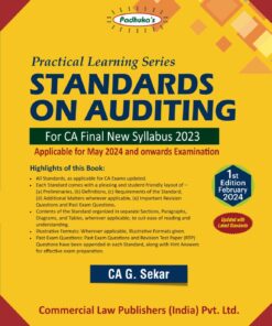 Commercial's Standards on Auditing by G. Sekar for May 2024 Exam