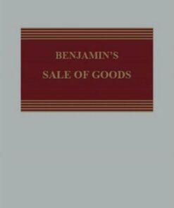 Sweet & Maxwell's Sale of Goods by Benjamin - South Asian Reprint of the 11th Edition