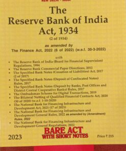Lexis Nexis’s The Reserve Bank of India Act, 1934 (Bare Act) - 2023 Edition