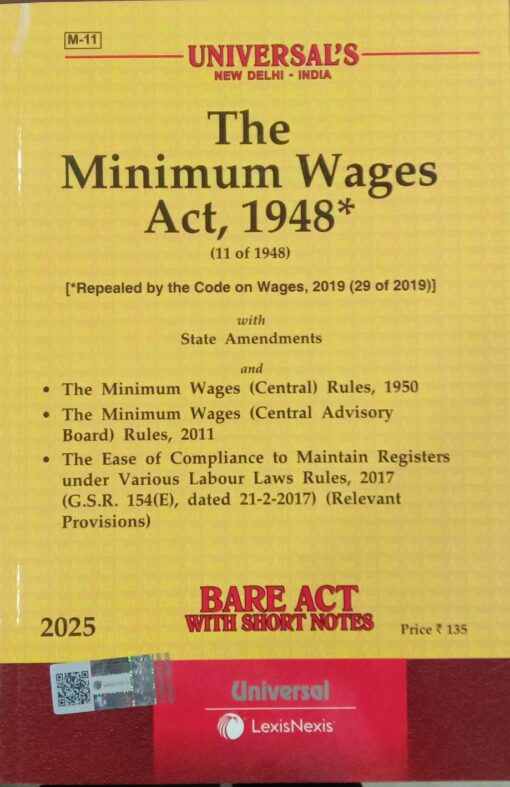Lexis Nexis’s The Minimum Wages Act, 1948 (Bare Act) - 2025 Edition