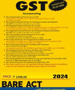 Commercial's GST Acts Along with Rules (Bare Act) - Updated upto 1st March 2024