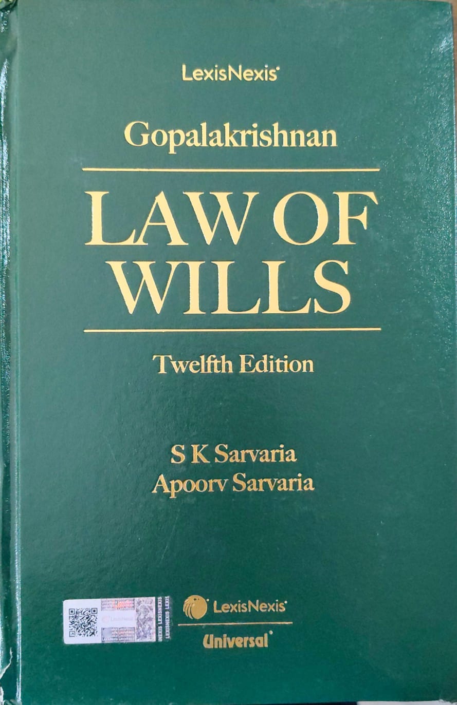 Gopalakrishnan: Law of Wills (12th Edition, 2026) | LexisNexis